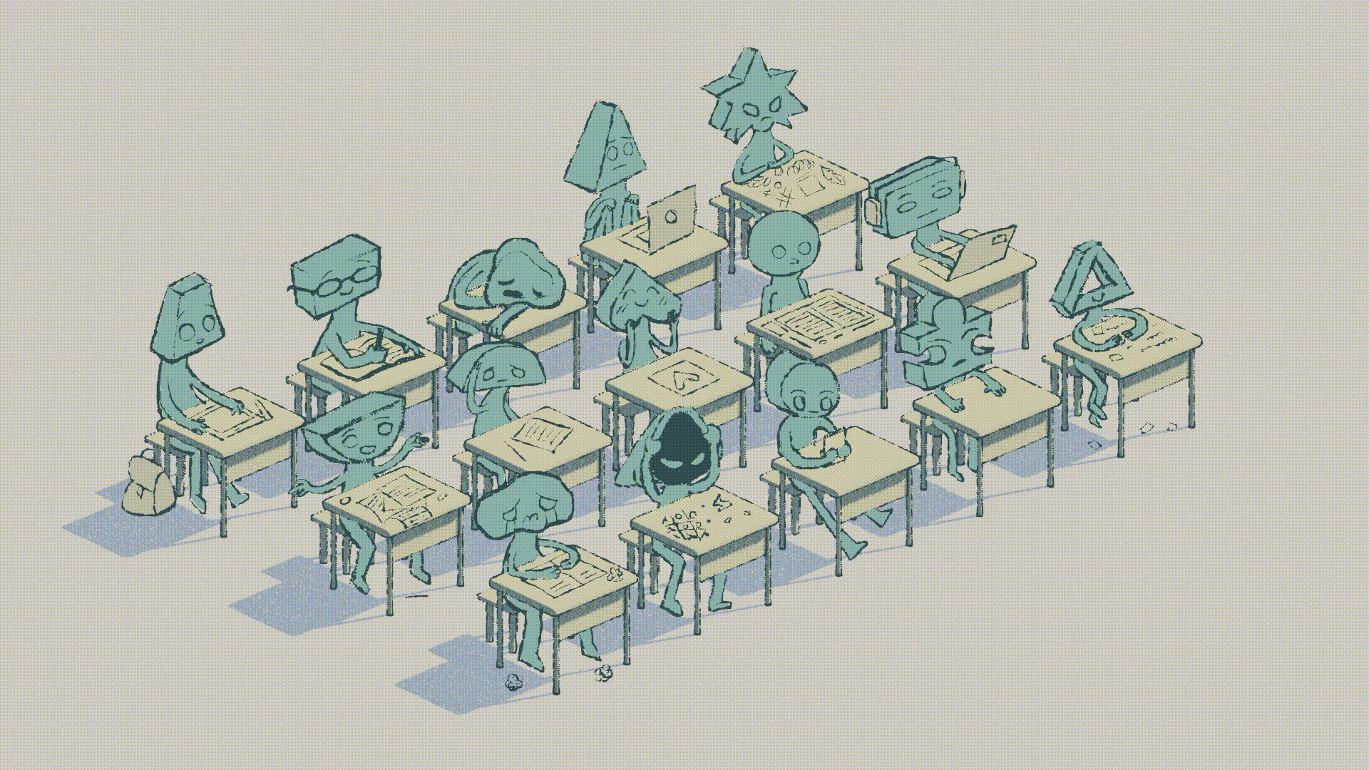 Salón de clases isométrico